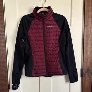 Eddie Bauer Women's Burgundy and Black Emberlite Hybrid Jacket